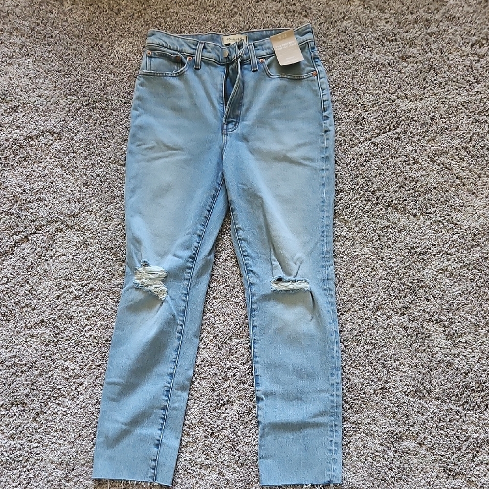 Women's Light Blue Distressed Jeans